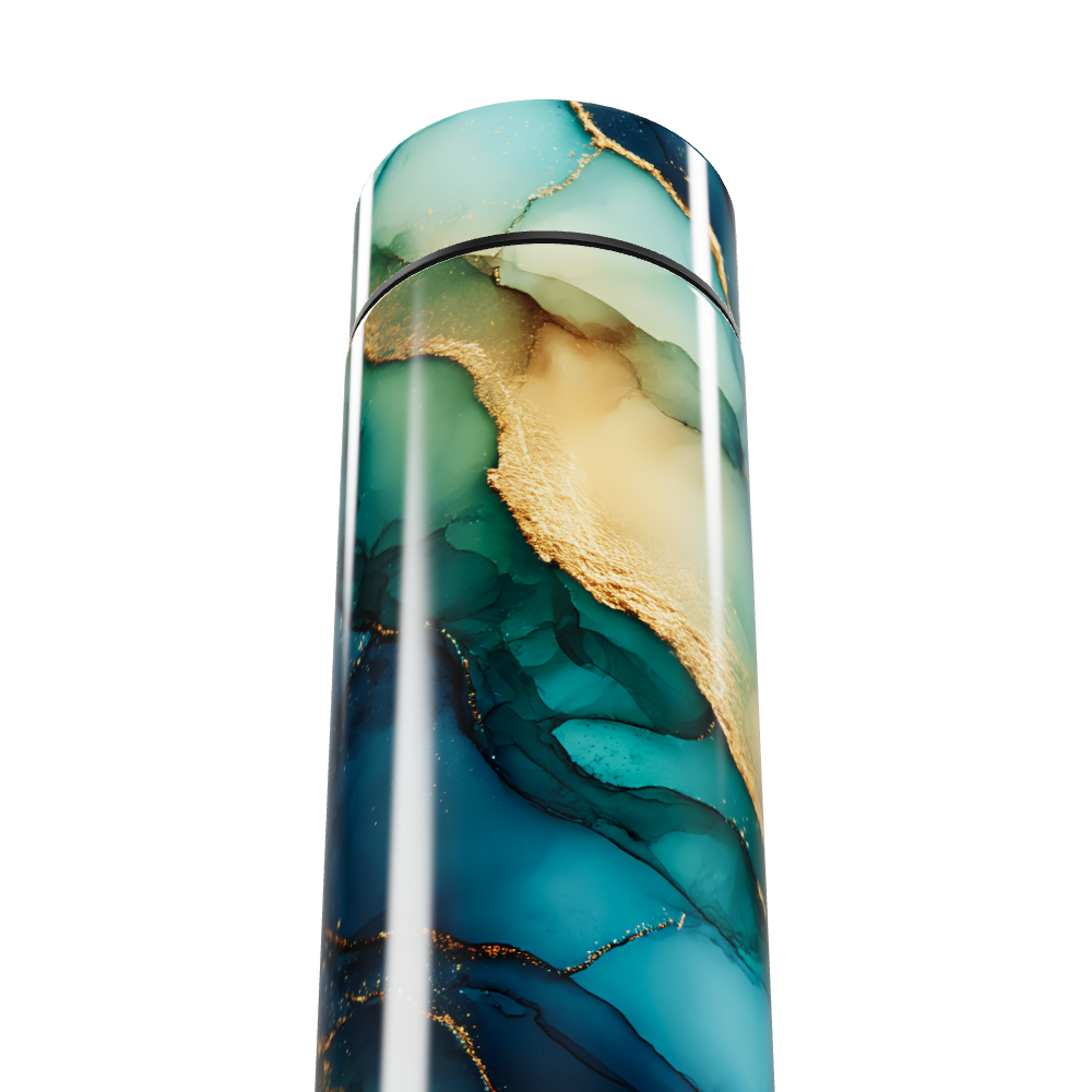 Garrafa Térmica Touch - Design Abstrato Azul