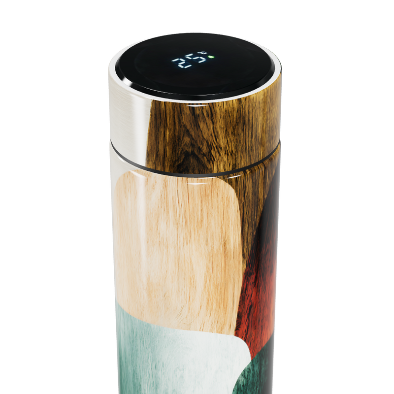 Garrafa Térmica Touch - Estampa Colorida Madeira