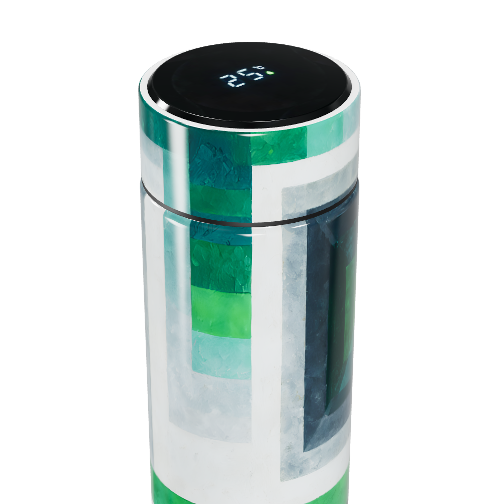Garrafa Térmica Touch - Estampa Geométrica Verde