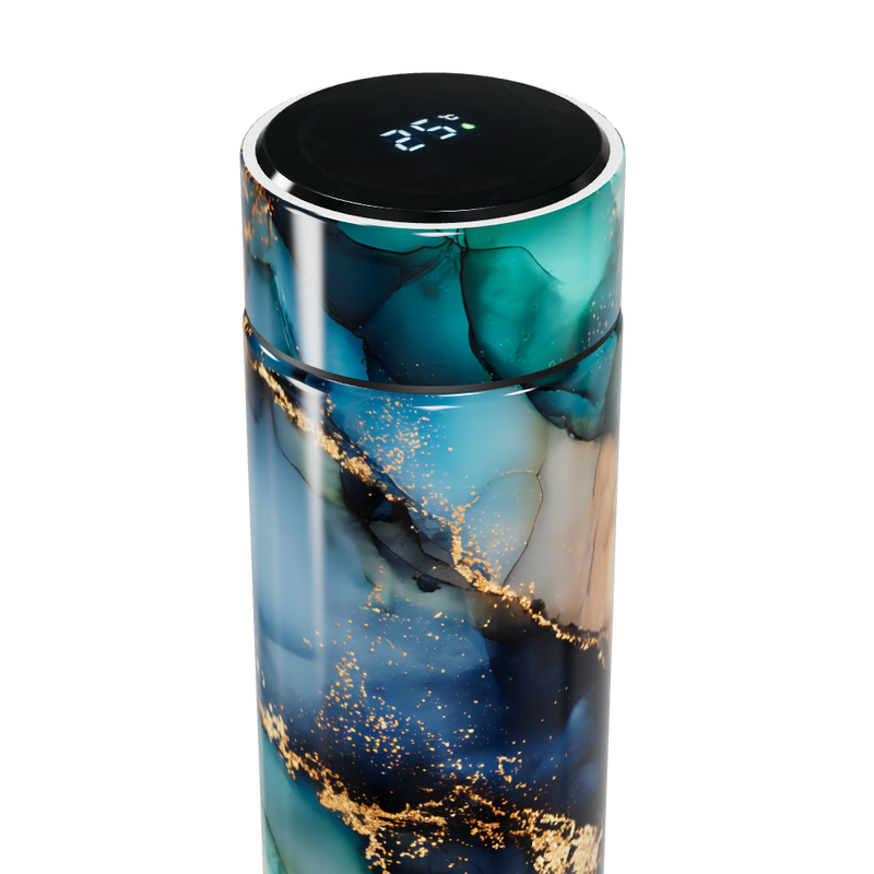 Garrafa Térmica Touch - Design Mármore Azul