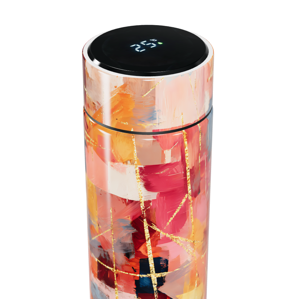 Garrafa Térmica Touch - Estampa Abstrata Colorida