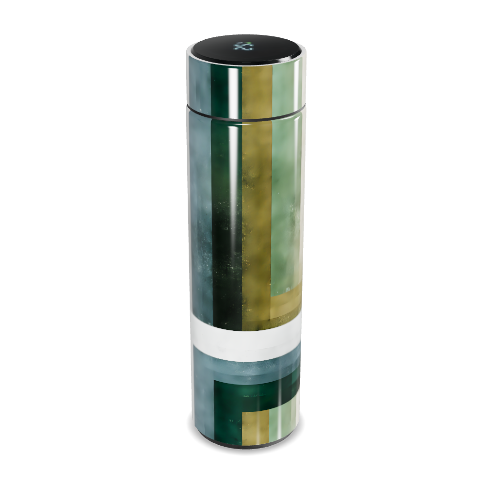 Garrafa Térmica Touch - Estampa Geométrica Verde