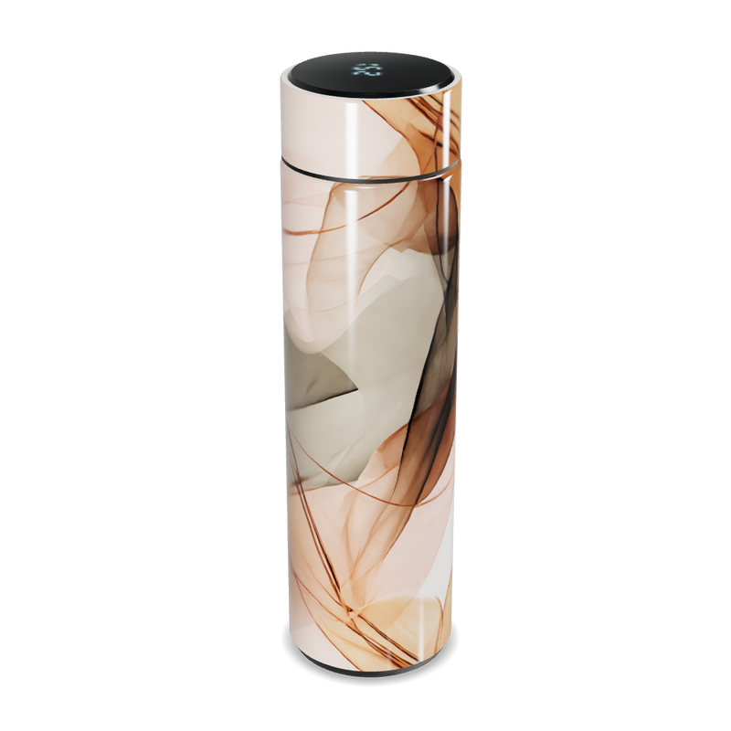 Garrafa Térmica Touch - Estampa Abstrata Marrom