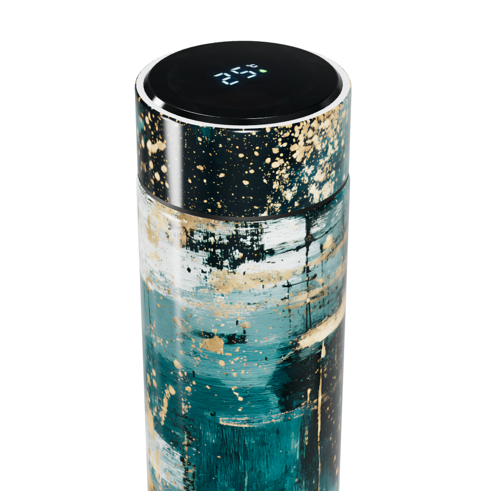 Garrafa Térmica Touch - Azul Abstrato Digital