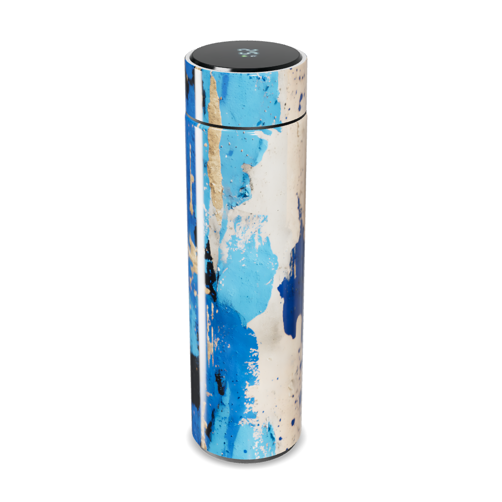 Garrafa Térmica Touch - Azul Abstrato Inox