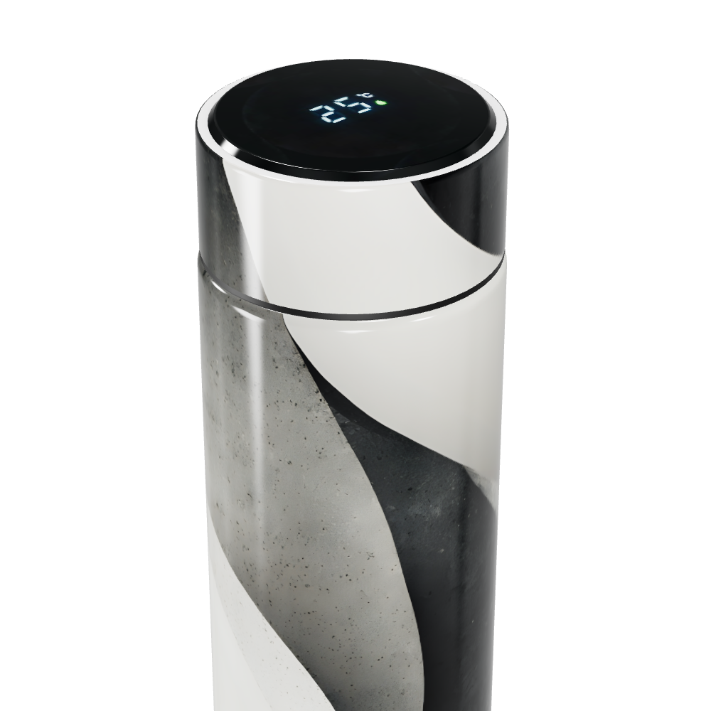 Garrafa Térmica Touch - Preta e Branca Digital
