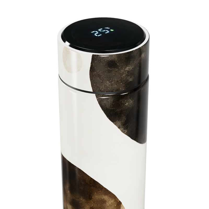 Garrafa Térmica Touch - Preto e Branco Texturizado