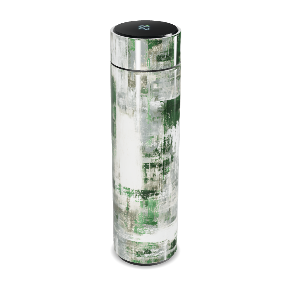 Garrafa Térmica Touch - Estampa Verde e Branco