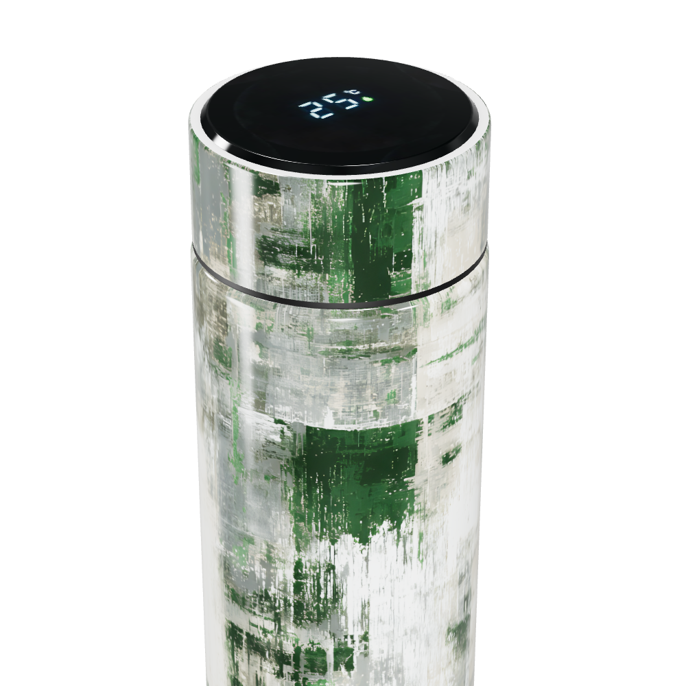 Garrafa Térmica Touch - Estampa Verde e Branco