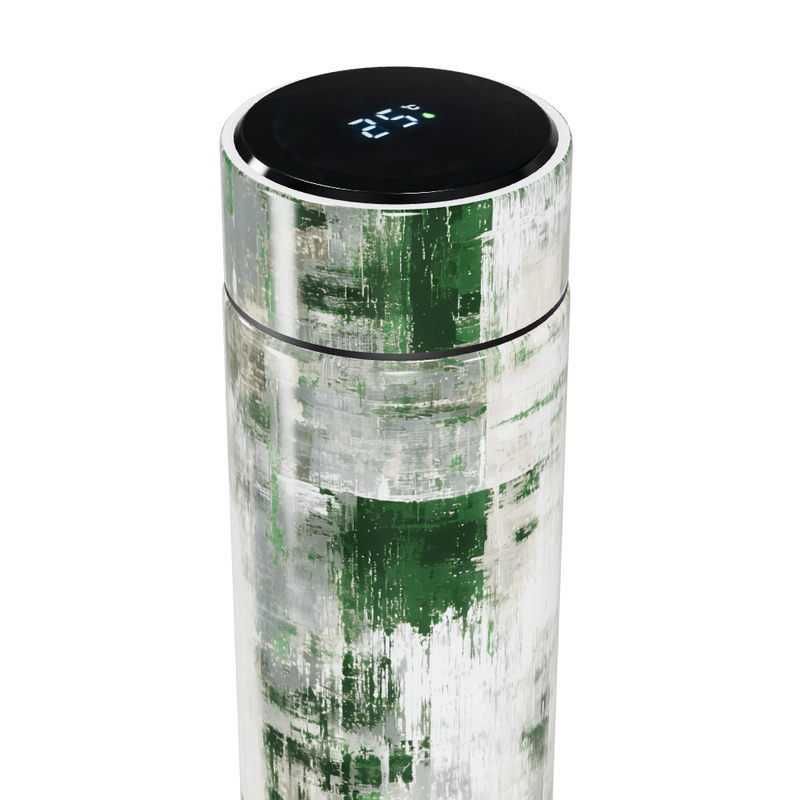 Garrafa Térmica Touch - Estampa Verde e Branco
