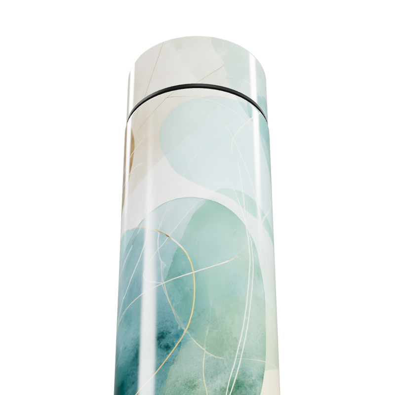 Garrafa Térmica Touch - Azul com Estampa Abstrata