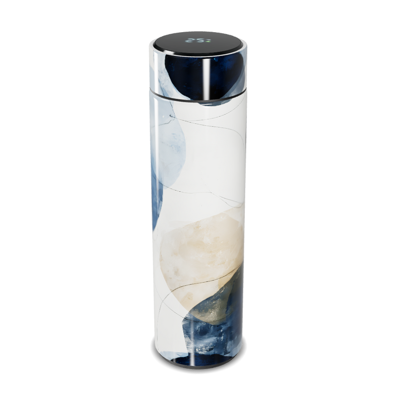 Garrafa Térmica Touch - Azul e Branca com Display