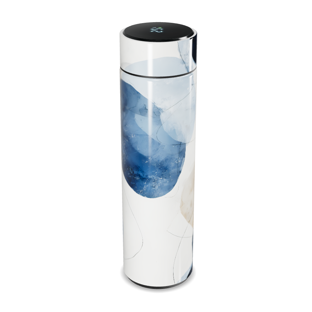 Garrafa Térmica Touch - Azul e Branca com Display