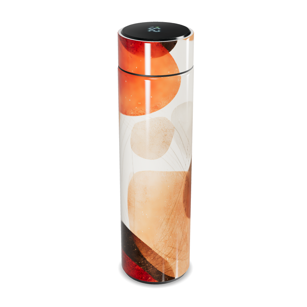 Garrafa Térmica Touch - Estampa Abstrata Laranja