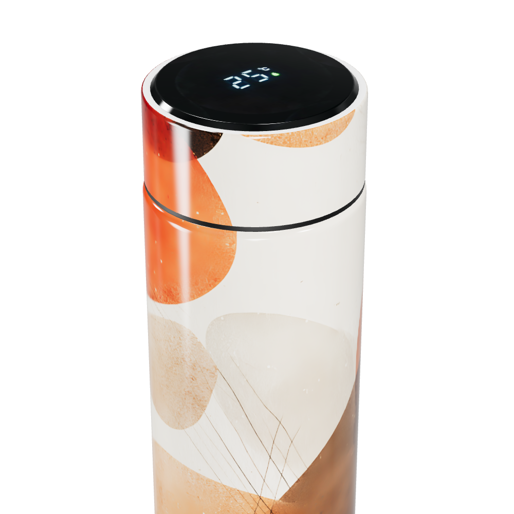 Garrafa Térmica Touch - Estampa Abstrata Laranja