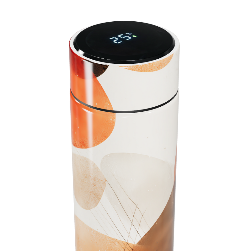 Garrafa Térmica Touch - Estampa Abstrata Laranja