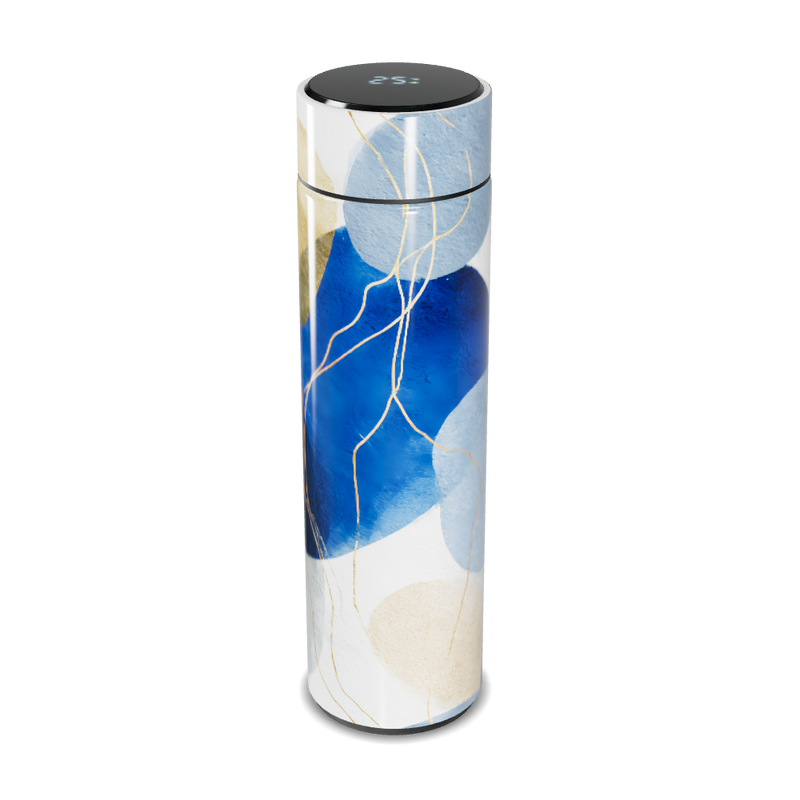 Garrafa Térmica Touch - Azul com Estampa Abstrata