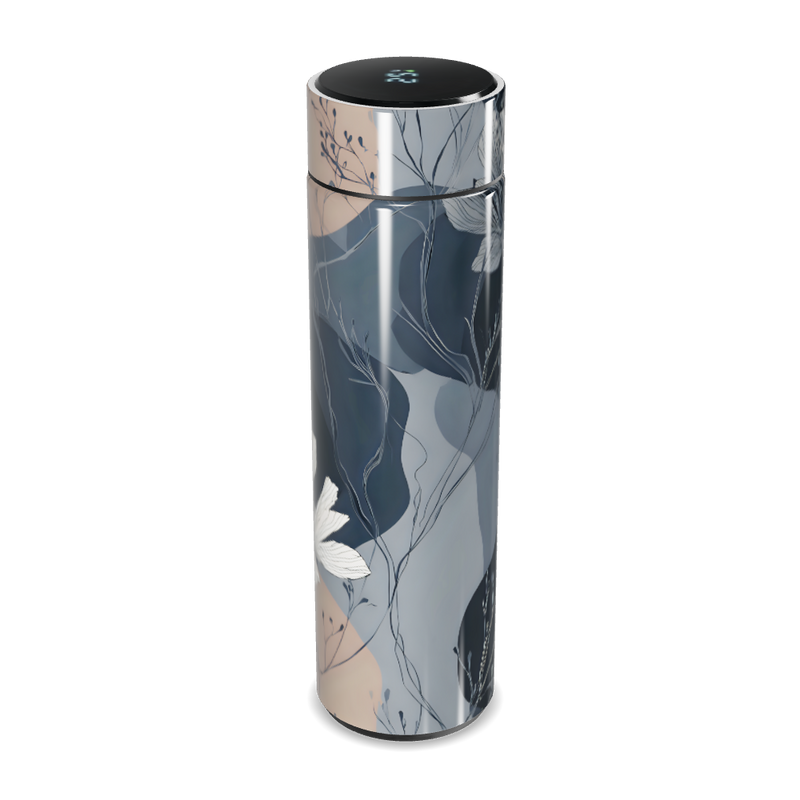 Garrafa Térmica Touch - Floral Preta Digital