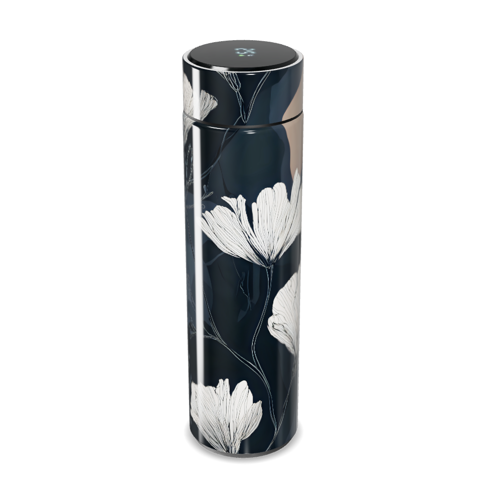 Garrafa Térmica Touch - Floral Preta Digital