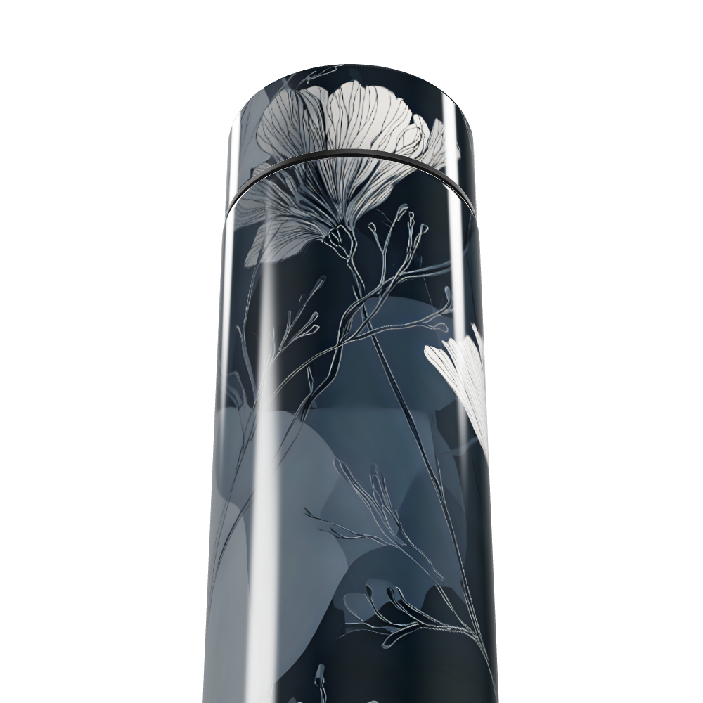 Garrafa Térmica Touch - Floral Preta Digital