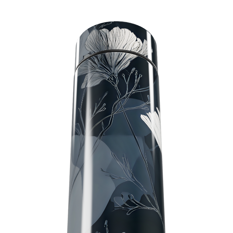 Garrafa Térmica Touch - Floral Preta Digital