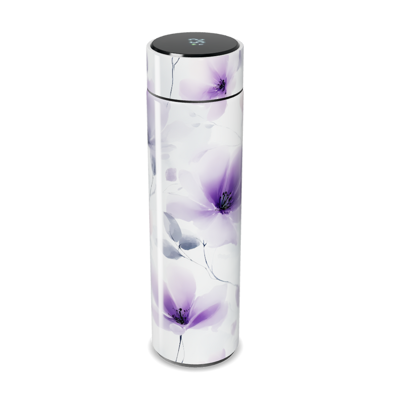 Garrafa Térmica Touch - Floral Branco Roxo