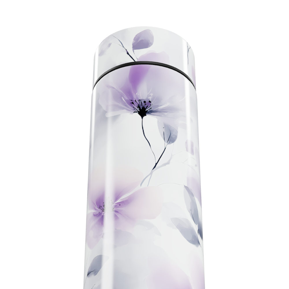 Garrafa Térmica Touch - Floral Branco Roxo