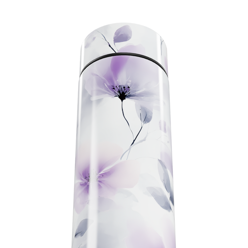 Garrafa Térmica Touch - Floral Branco Roxo