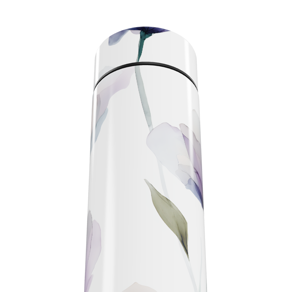 Garrafa Térmica Touch - Floral Branca Digital