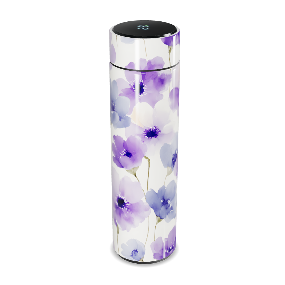 Garrafa Térmica Touch - Floral Roxa Digital