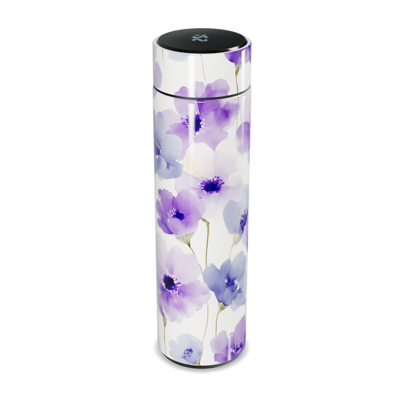 Garrafa Térmica Touch - Floral Roxa Digital