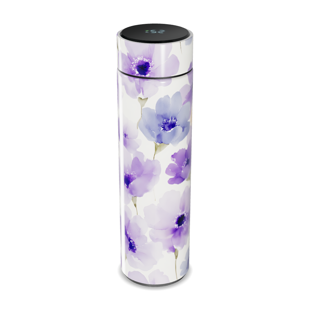 Garrafa Térmica Touch - Floral Roxa Digital