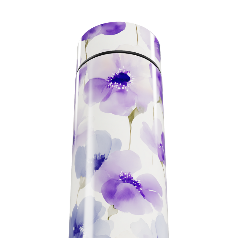 Garrafa Térmica Touch - Floral Roxa Digital