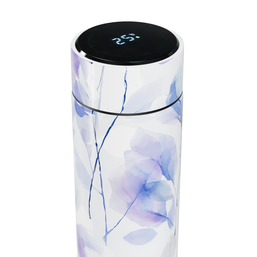 Garrafa Térmica Touch - Floral Azul Digital