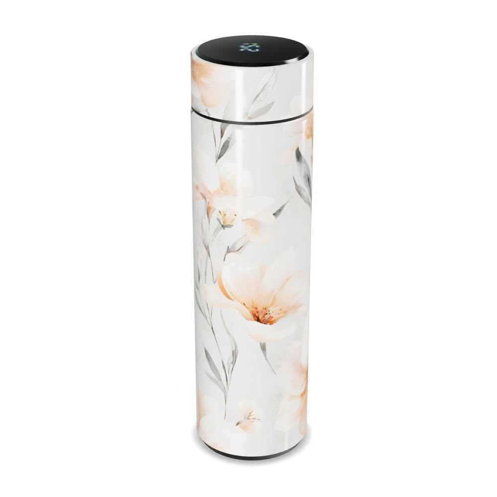 Garrafa Térmica Touch Flores Brancas