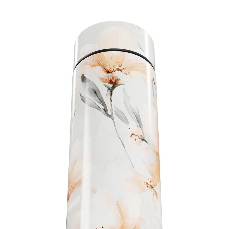 Garrafa Térmica Touch Flores Brancas