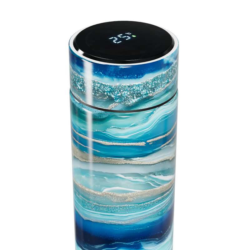 Garrafa Térmica Touch - Azul Marmorizada