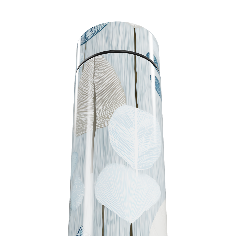 Garrafa Térmica Touch - Folhas Azul e Branco