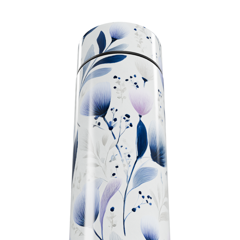 Garrafa Térmica Touch - Floral Branca Digital