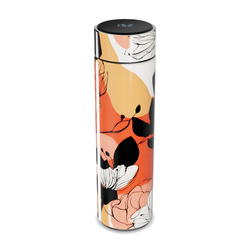 Garrafa Térmica Touch Floral Laranja