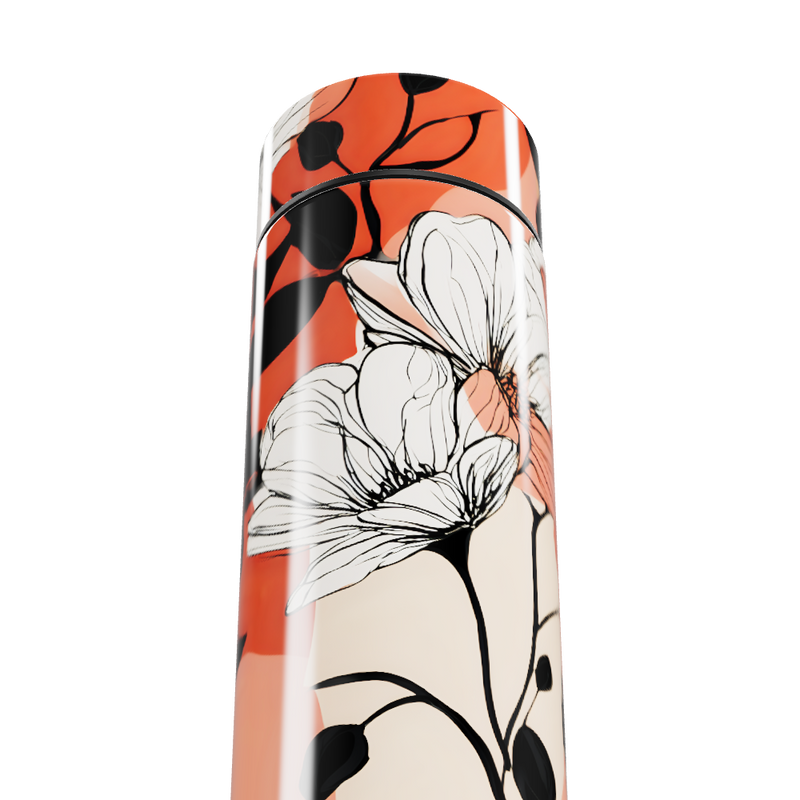 Garrafa Térmica Touch Floral Laranja