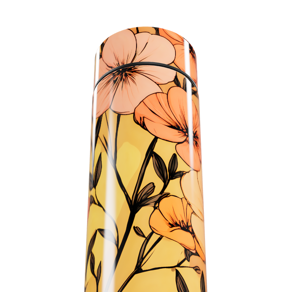 Garrafa Térmica Touch - Floral Amarela Digital