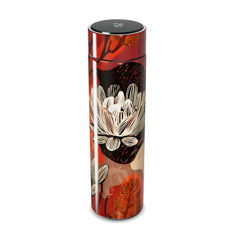Garrafa Térmica Touch Estampa Floral Vermelha