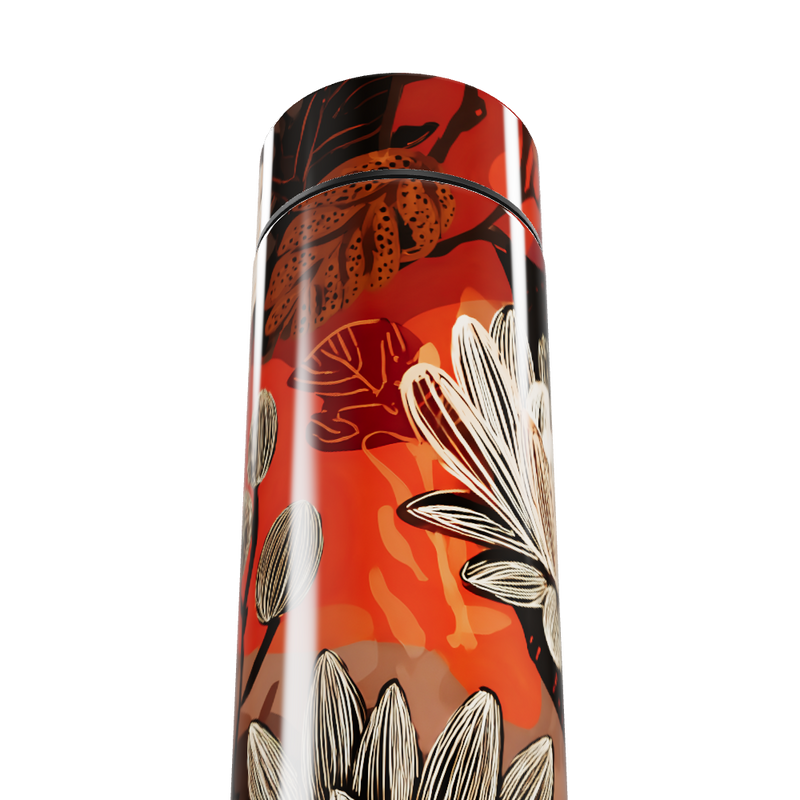 Garrafa Térmica Touch Estampa Floral Vermelha