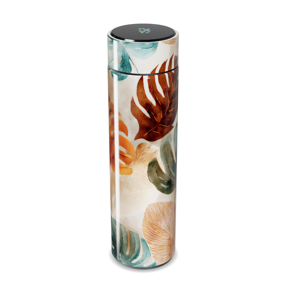 Garrafa Térmica Touch Folhas Coloridas Vidro