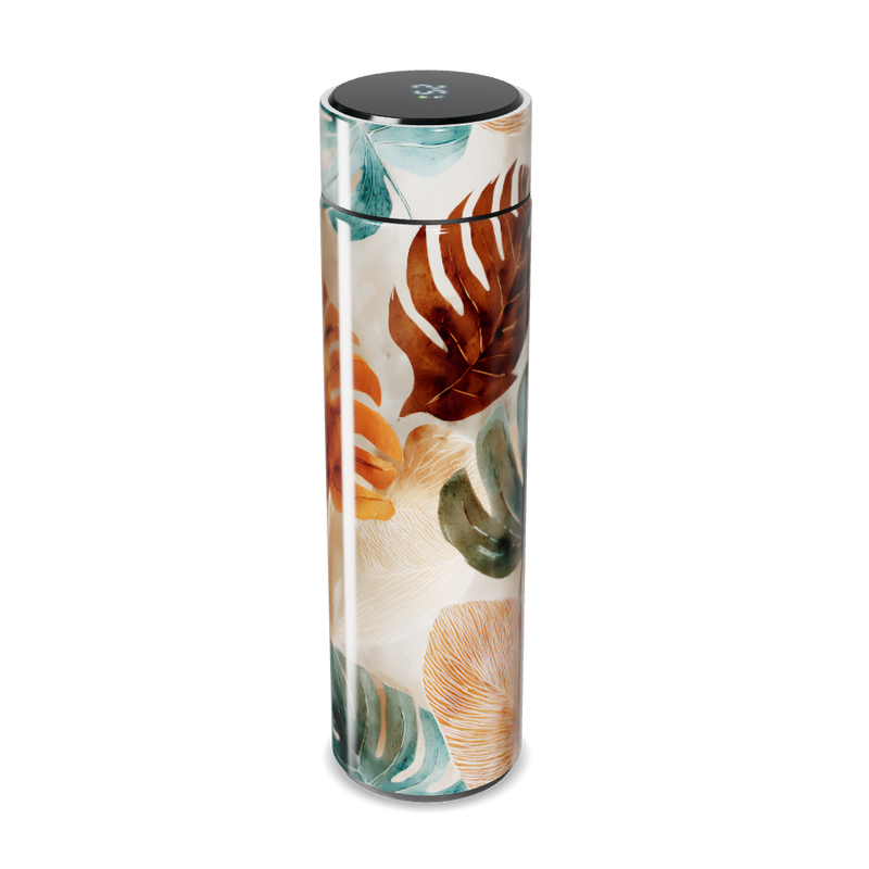 Garrafa Térmica Touch Folhas Coloridas Vidro