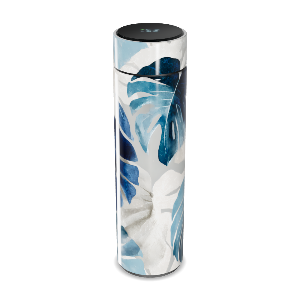 Garrafa Térmica Touch - Folhas Azuis Inox