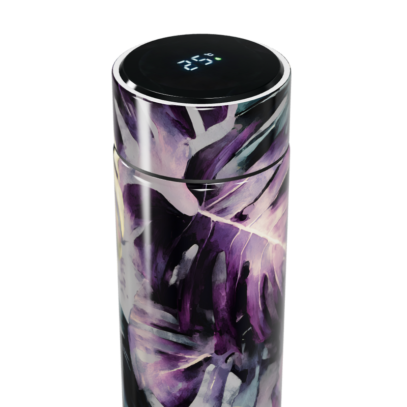 Garrafa Térmica Touch - Folhas Roxas