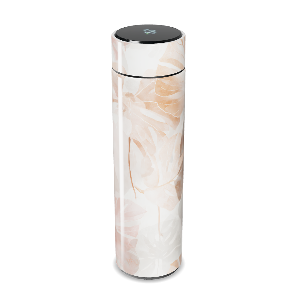 Garrafa Térmica Touch - Floral Branca Digital