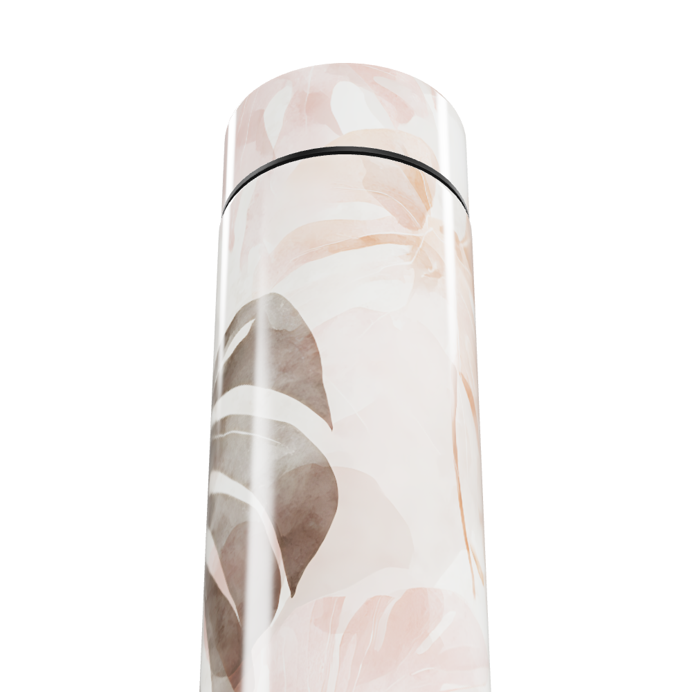 Garrafa Térmica Touch - Floral Branca Digital